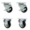 Service Caster Tool Box Caster Wheel Set 3.5'' Black Polyurethane Swivel Casters, 4PK TOOL-SCC-20S3514-PPUB-BLK-TLB-2-R-2 - alternate 1
